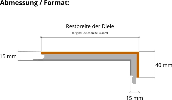 3-Schicht Parkett Treppenkanten L 14 mm Klick System