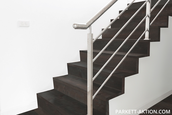Parkett Treppen Profil L modern aus Art.Nr.: 140130 Echtholz Parkett Altholz Design dunkel