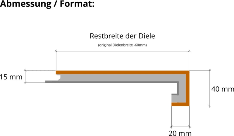 3-Schicht Parkett Treppenkanten U 14 mm Klick System