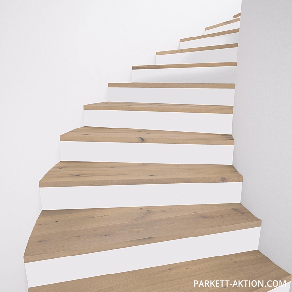 Parkett Treppen Profil U home aus Art.Nr.: 131515 Eiche country robust gebürstet weiss geölt