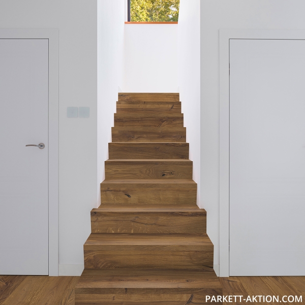 Parkett Treppen Profil L modern aus Art.Nr.: 140100 Echtholz Parkett Altholz Design braun