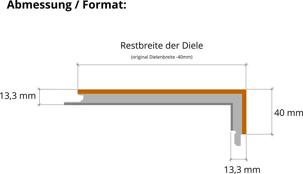 Parkett Treppenkantenprofil "modern" aus: Art.Nr.: 131302 Landhausdiele Eiche cross country gebürstet wohnfertig weiss geölt