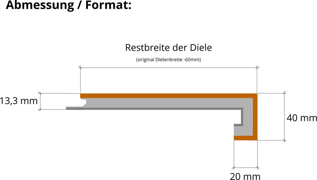 Parkett Treppenkantenprofil "home" aus: Art.Nr.: 131302 Landhausdiele Eiche cross country gebürstet wohnfertig weiss geölt