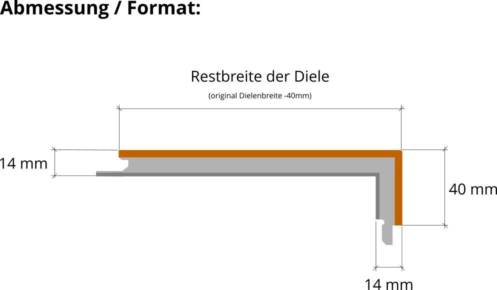 Parkett Treppenkantenprofil "modern" aus: Art.Nr.: 300300 Schiffsboden Eiche Natur lackiert